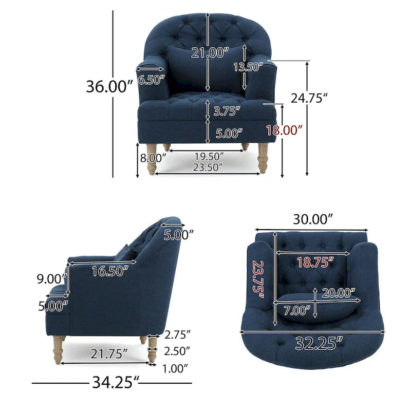 Fauteuil Anastasia capitonné de Christopher Knight Home