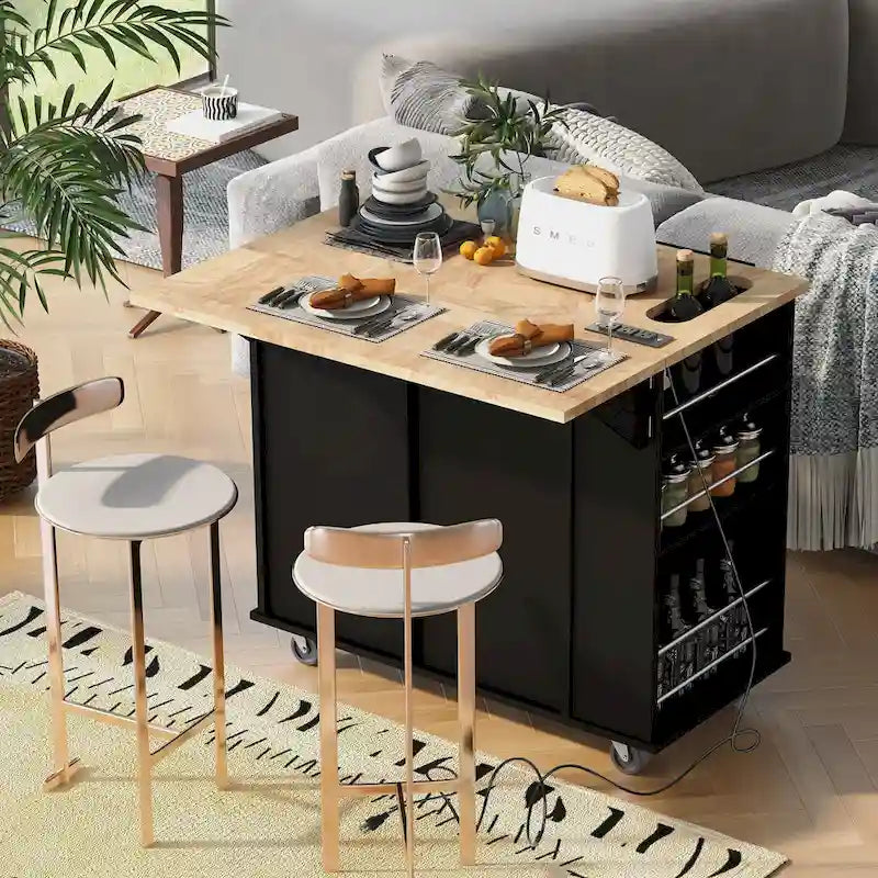 Îlot de cuisine avec prise électrique