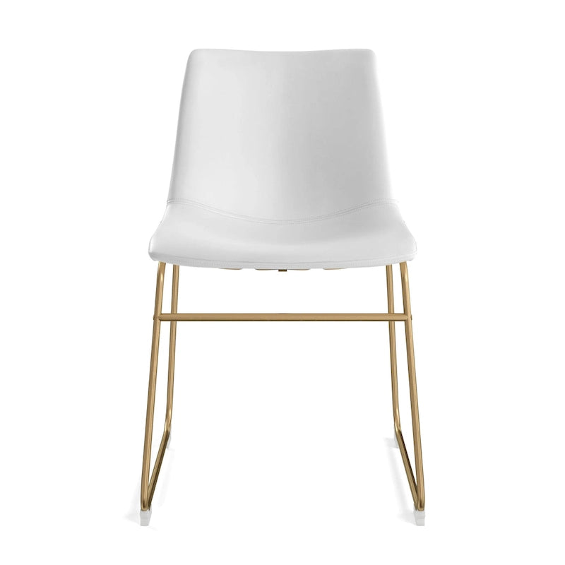 Chaises d'appoint Petra en cuir végétalien avec pieds dorés (lot de 2)