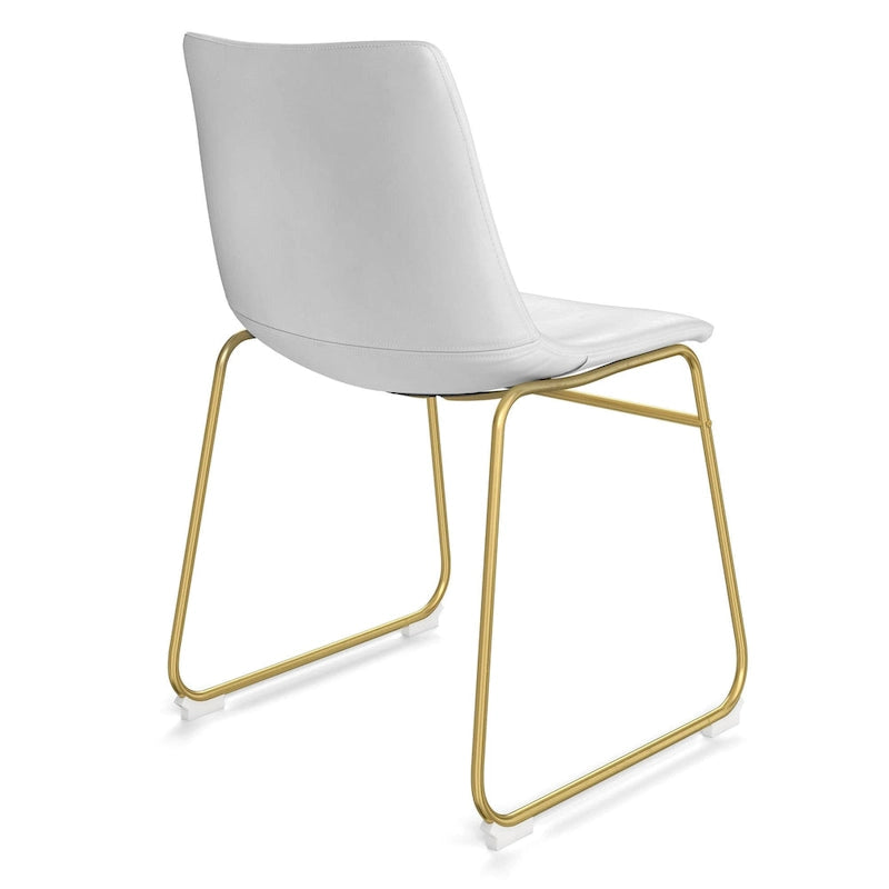 Chaises d'appoint Petra en cuir végétalien avec pieds dorés (lot de 2)