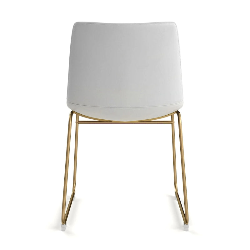 Chaises d'appoint Petra en cuir végétalien avec pieds dorés (lot de 2)