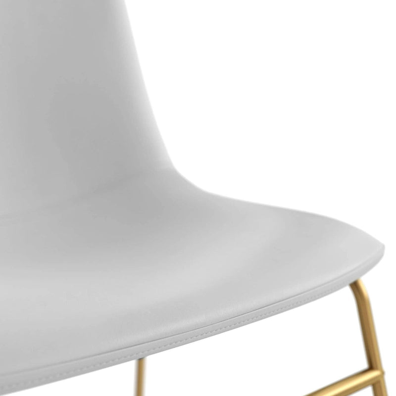 Chaises d'appoint Petra en cuir végétalien avec pieds dorés (lot de 2)