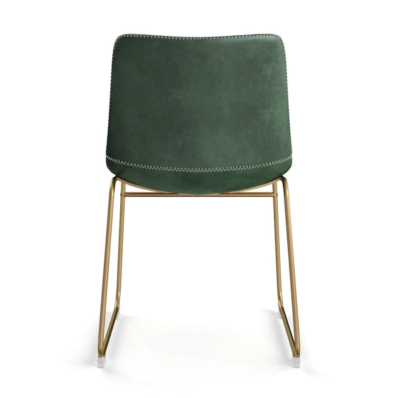 Chaises d'appoint Petra en cuir végétalien avec pieds dorés (lot de 2)