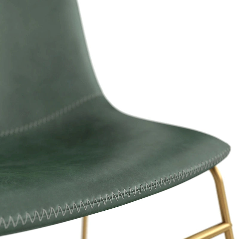 Chaises d'appoint Petra en cuir végétalien avec pieds dorés (lot de 2)