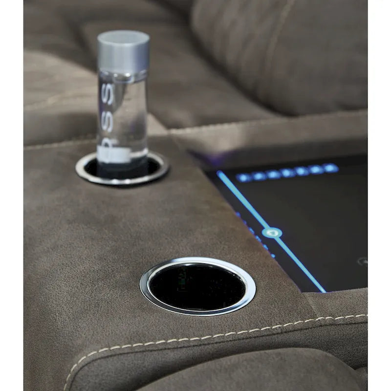 Canapé d'angle inclinable électrique 6 pièces gris Hoopster, Signature Design by Ashley - 100 cm (L) x 120 cm (P) x 34 cm (H)