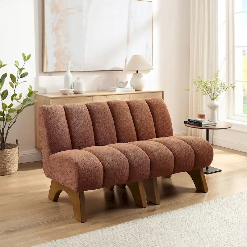 Fauteuil d'appoint moderne sans accoudoirs Art Leon, canapé deux places