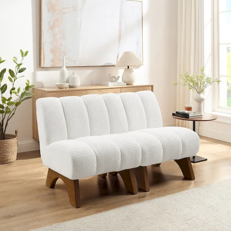 Fauteuil d'appoint moderne sans accoudoirs Art Leon, canapé deux places