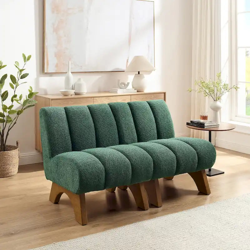 Fauteuil d'appoint moderne sans accoudoirs Art Leon, canapé deux places