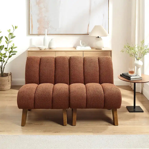 Fauteuil d'appoint moderne sans accoudoirs Art Leon, canapé deux places