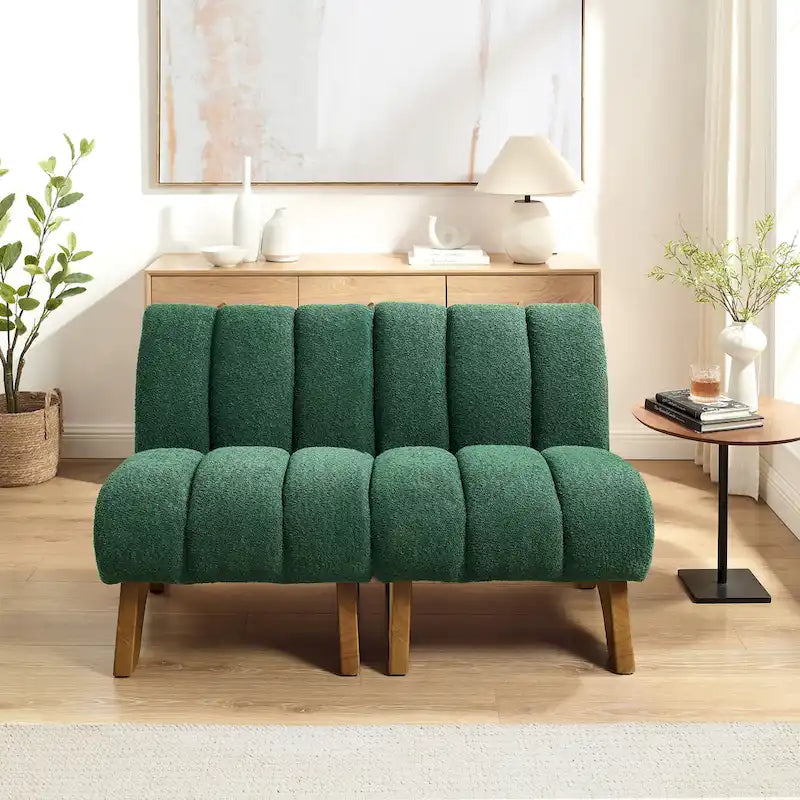 Fauteuil d'appoint moderne sans accoudoirs Art Leon, canapé deux places
