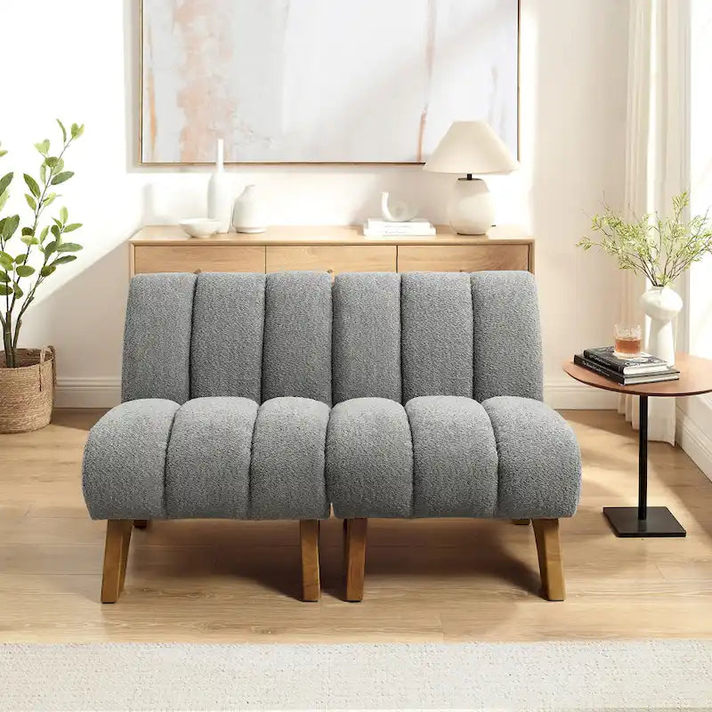 Fauteuil d'appoint moderne sans accoudoirs Art Leon, canapé deux places