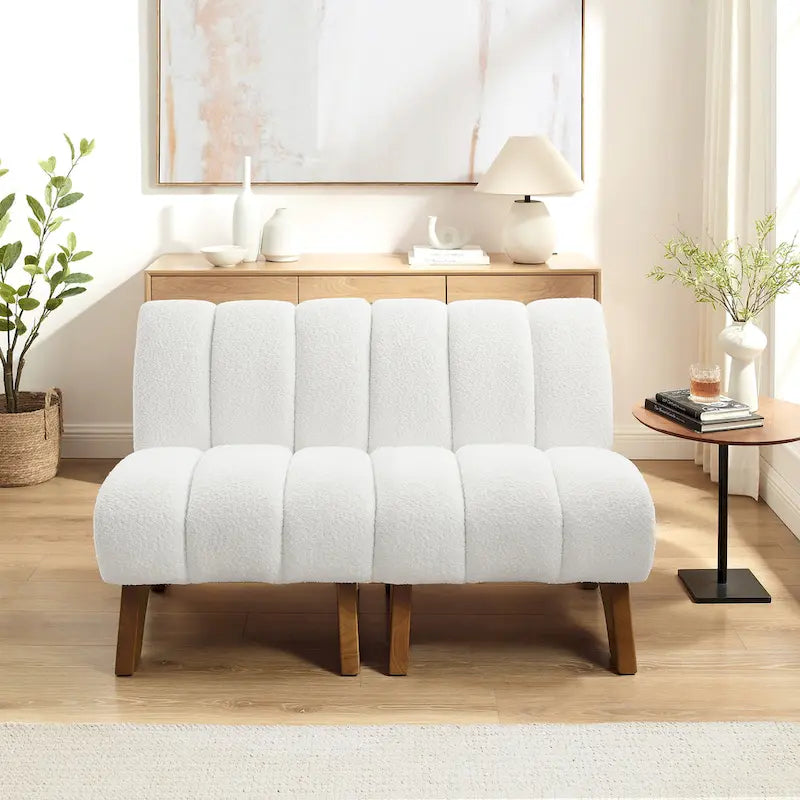 Fauteuil d'appoint moderne sans accoudoirs Art Leon, canapé deux places