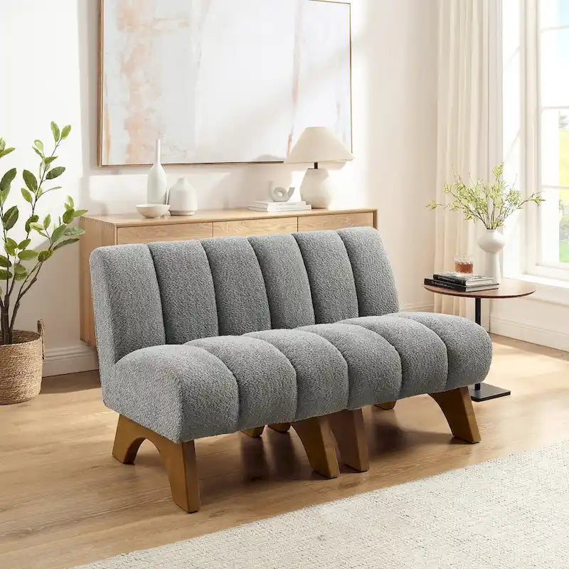 Fauteuil d'appoint moderne sans accoudoirs Art Leon, canapé deux places