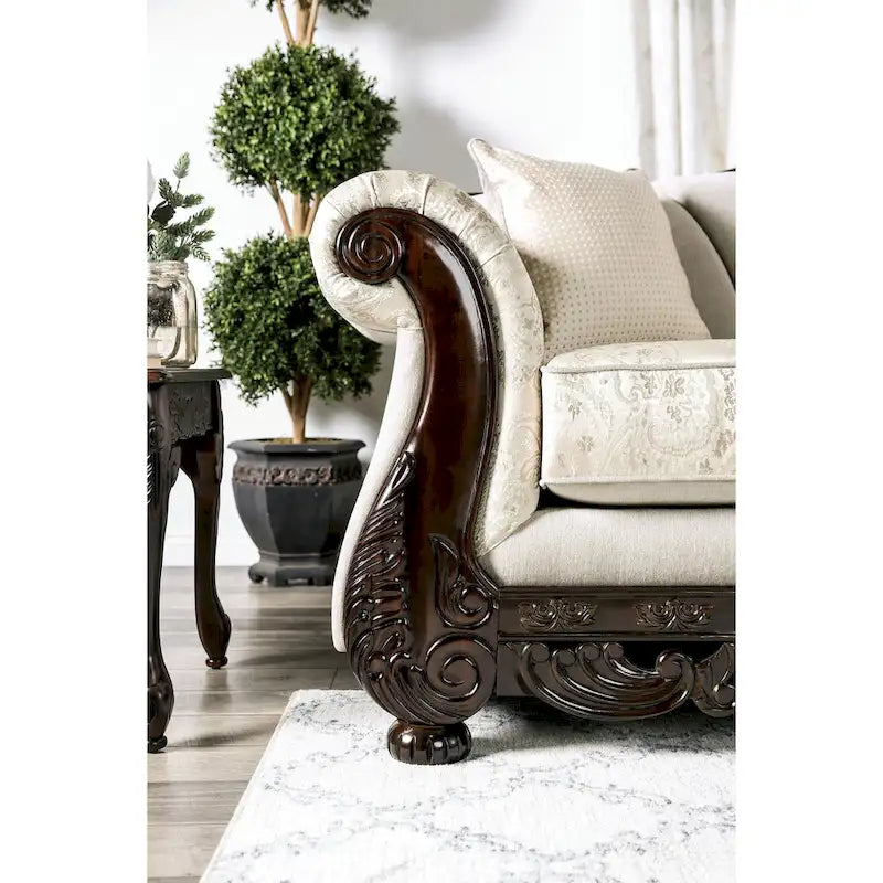 Canapé traditionnel Dikic en chenille, fabriqué par Furniture of America