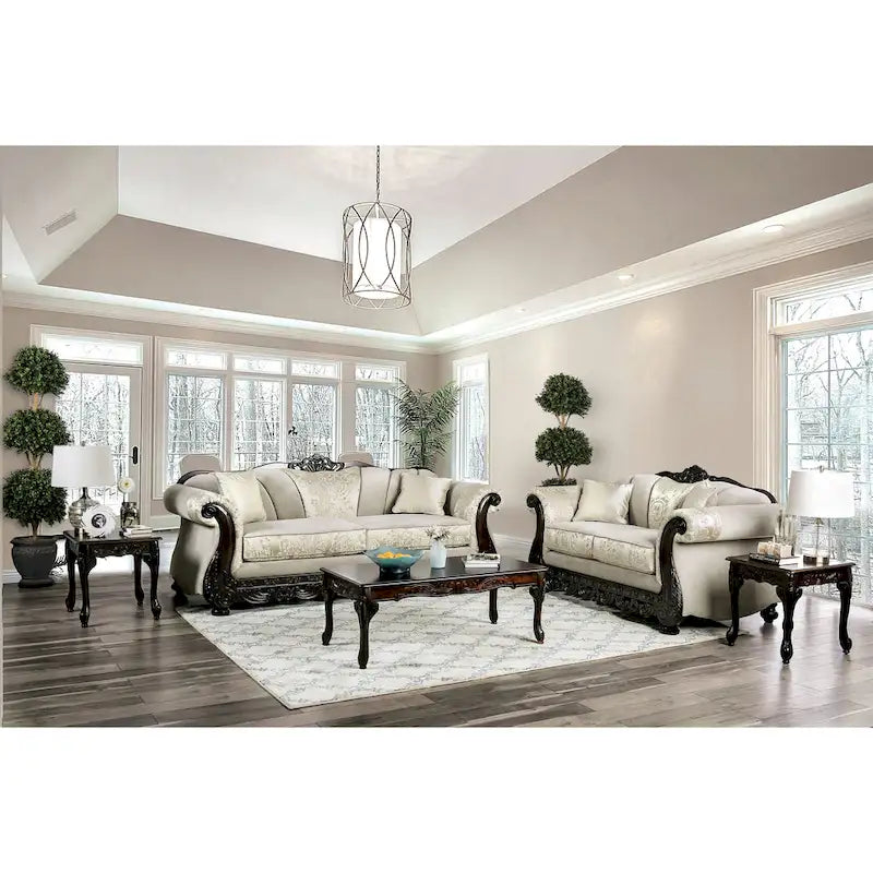 Canapé traditionnel Dikic en chenille, fabriqué par Furniture of America