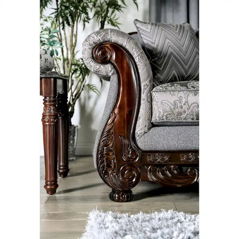 Canapé traditionnel Dikic en chenille, fabriqué par Furniture of America