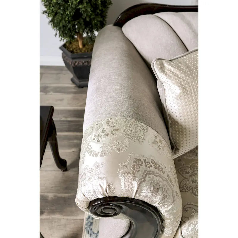 Canapé traditionnel Dikic en chenille, fabriqué par Furniture of America