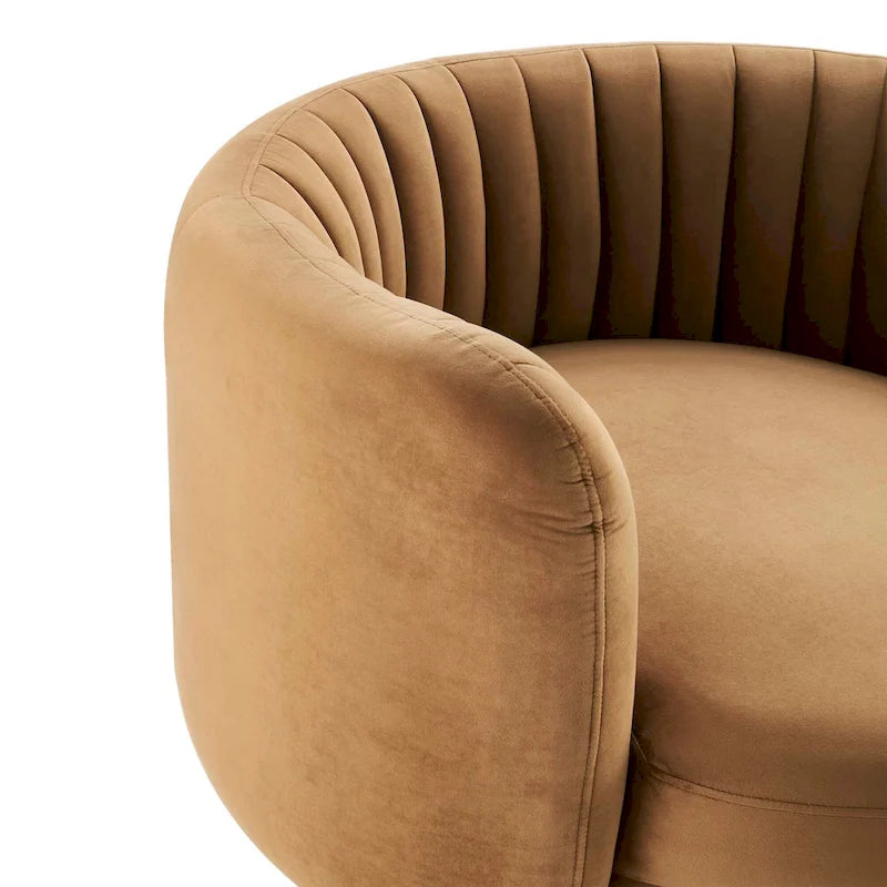 Fauteuil pivotant en velours capitonné Embrace Performance Velvet