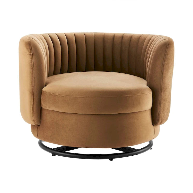 Fauteuil pivotant en velours capitonné Embrace Performance Velvet