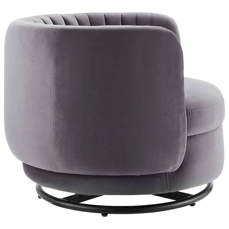 Fauteuil pivotant en velours capitonné Embrace Performance Velvet