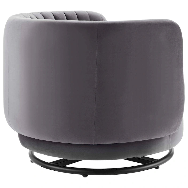 Fauteuil pivotant en velours capitonné Embrace Performance Velvet
