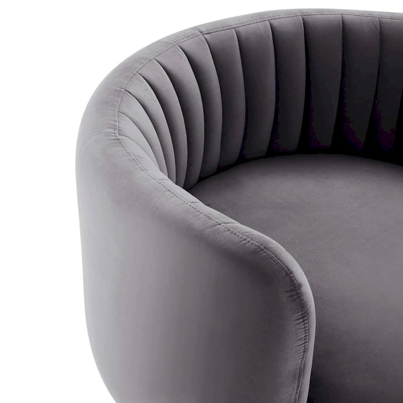 Fauteuil pivotant en velours capitonné Embrace Performance Velvet