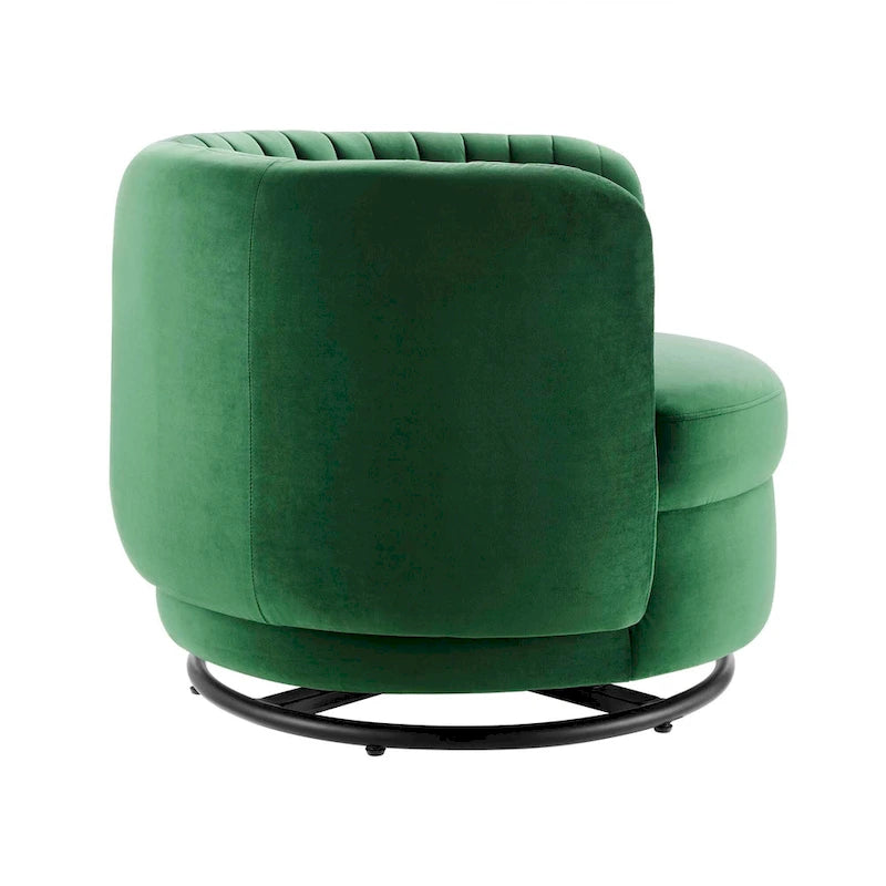 Fauteuil pivotant en velours capitonné Embrace Performance Velvet