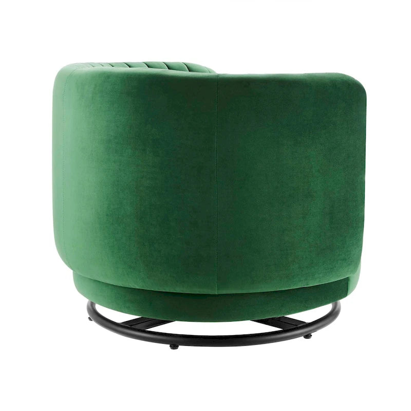 Fauteuil pivotant en velours capitonné Embrace Performance Velvet