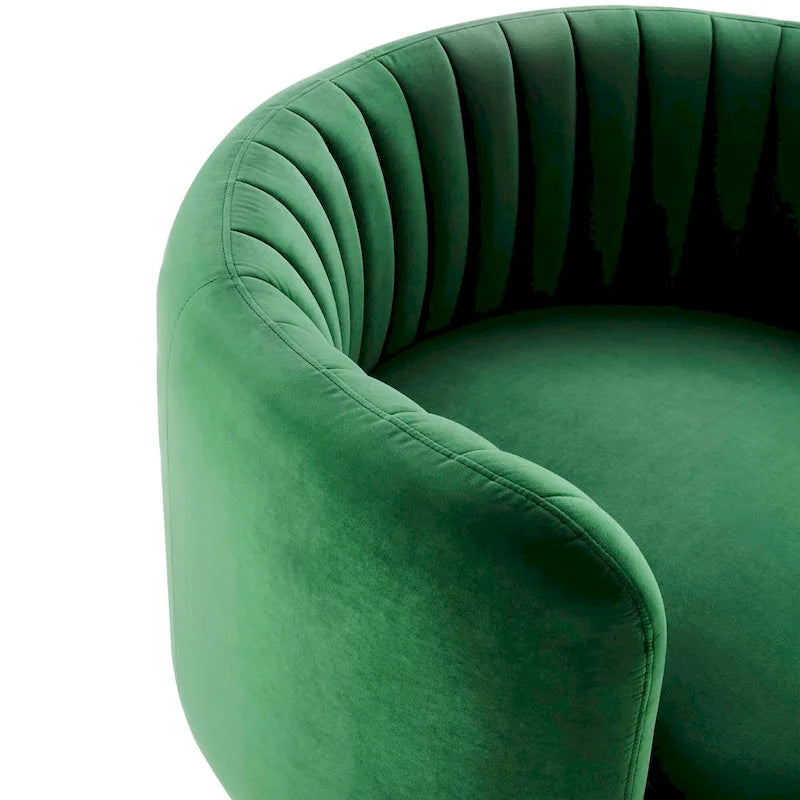 Fauteuil pivotant en velours capitonné Embrace Performance Velvet