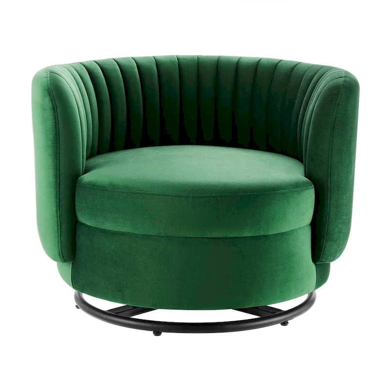 Fauteuil pivotant en velours capitonné Embrace Performance Velvet