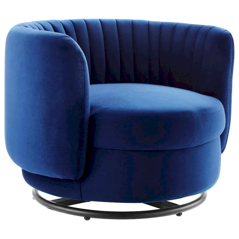 Fauteuil pivotant en velours capitonné Embrace Performance Velvet