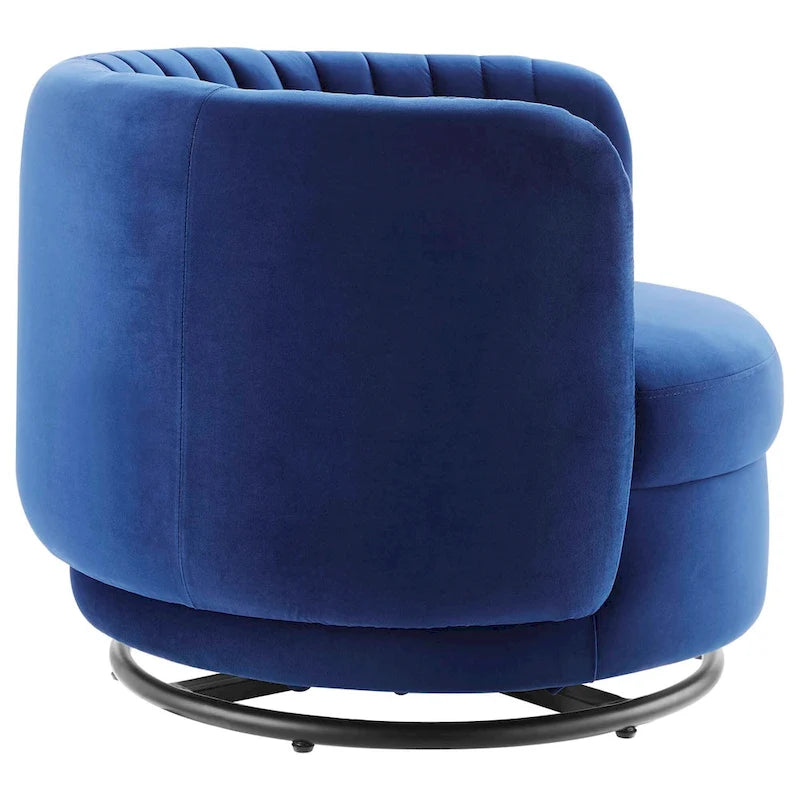 Fauteuil pivotant en velours capitonné Embrace Performance Velvet