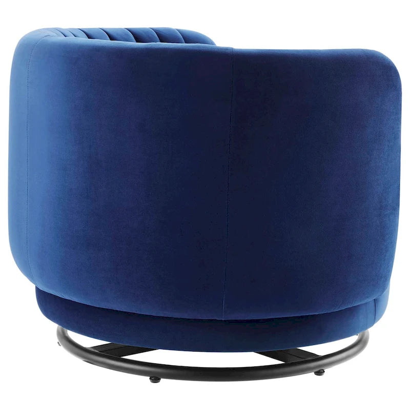 Fauteuil pivotant en velours capitonné Embrace Performance Velvet