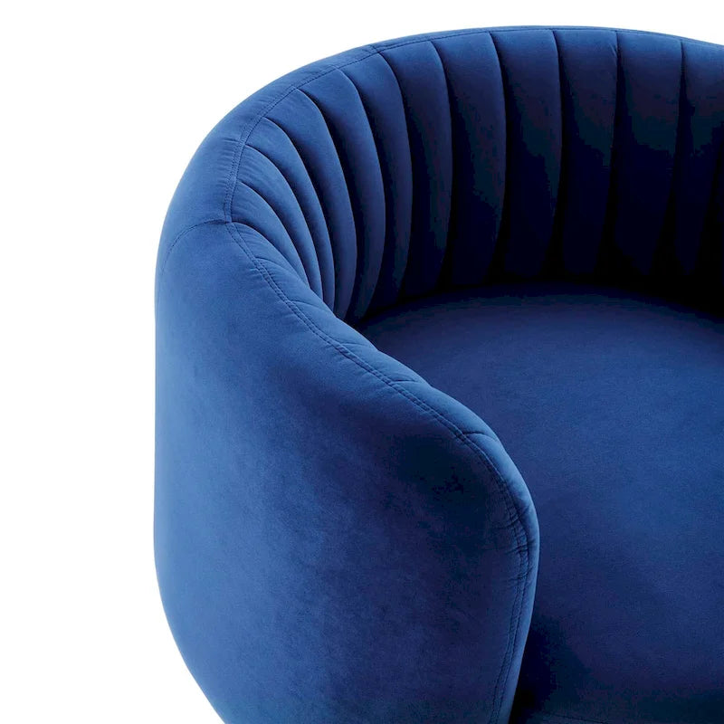 Fauteuil pivotant en velours capitonné Embrace Performance Velvet