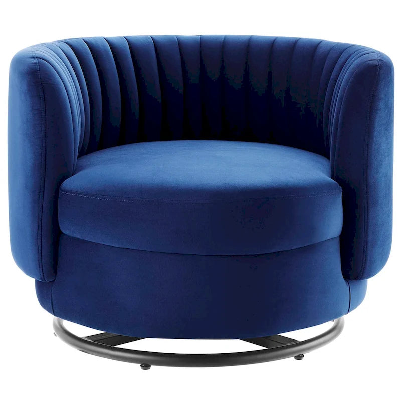 Fauteuil pivotant en velours capitonné Embrace Performance Velvet