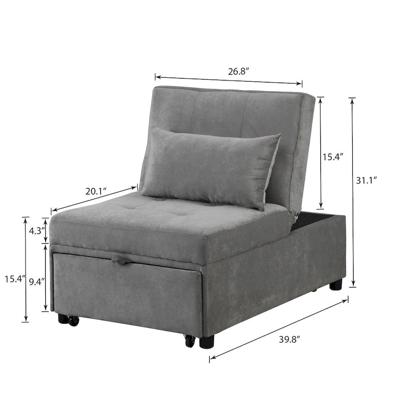 Canapé-lit futon 4 en 1 Lordear, convertible et pliable - 39,9 x 26,8