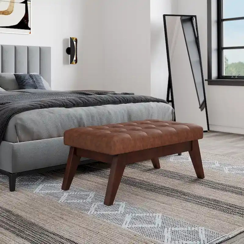 Banc ottoman rectangulaire de style moderne du milieu du siècle WYNDENHALL Tierney de 101,6 cm de large