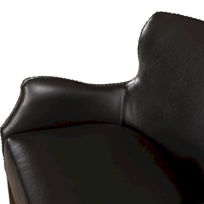 Fauteuil d'appoint Douglas en similicuir à pieds hauts et accoudoirs inclinés par Greyson Living