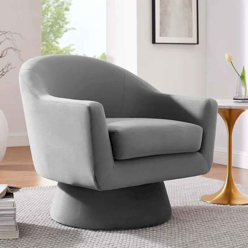 Fauteuil pivotant Astral Performance en velours et bois