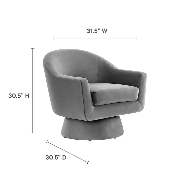 Fauteuil pivotant Astral Performance en velours et bois
