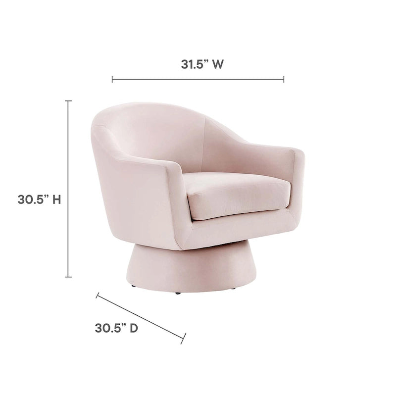 Fauteuil pivotant Astral Performance en velours et bois