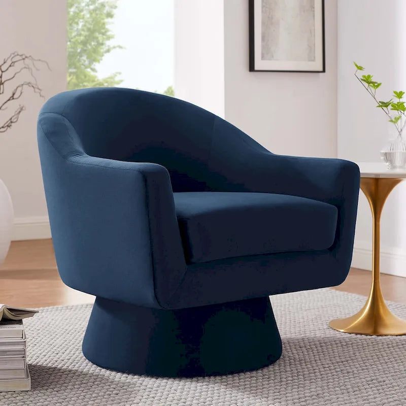 Fauteuil pivotant Astral Performance en velours et bois