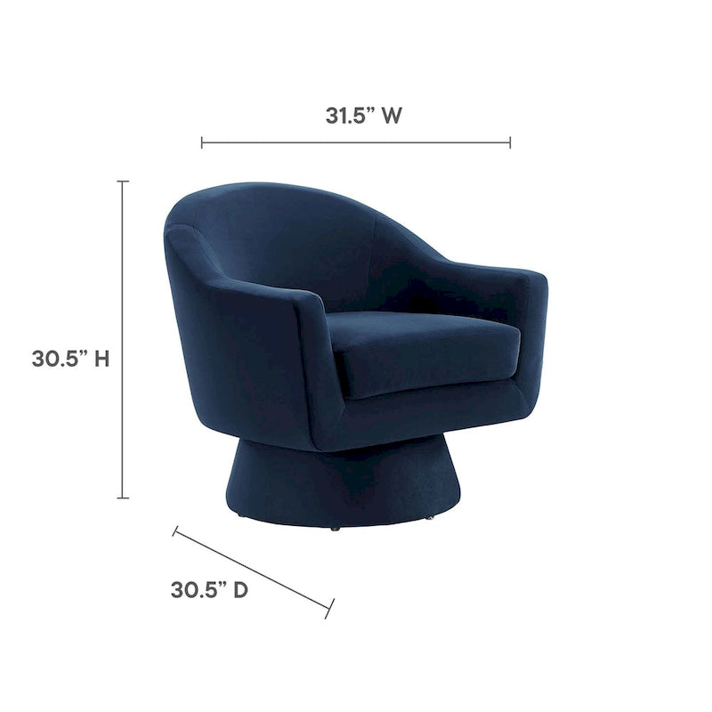Fauteuil pivotant Astral Performance en velours et bois