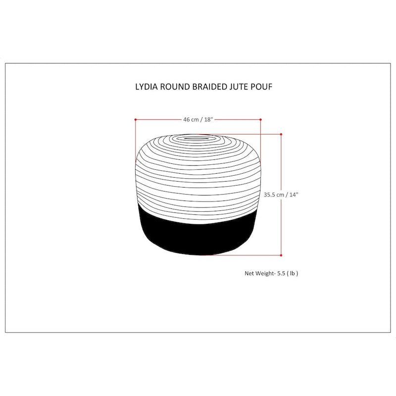 Pouf rond marron WYNDENHALL
