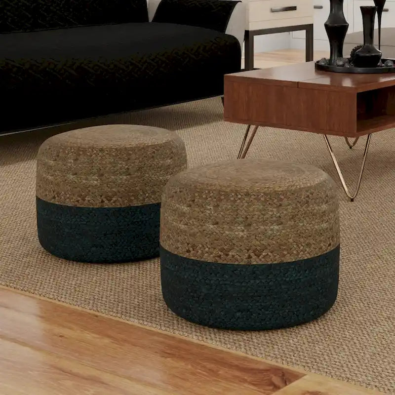 Pouf rond marron WYNDENHALL