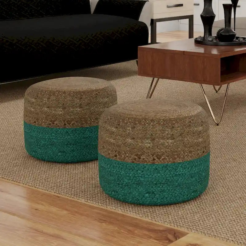 Pouf rond marron WYNDENHALL