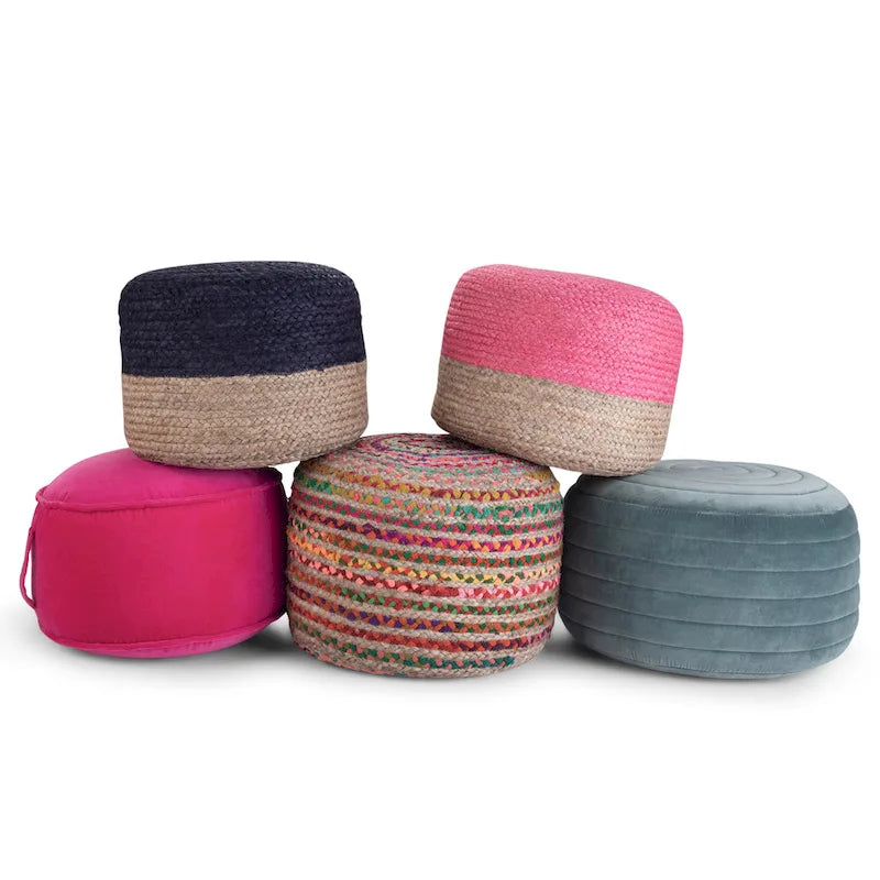 Pouf rond marron WYNDENHALL