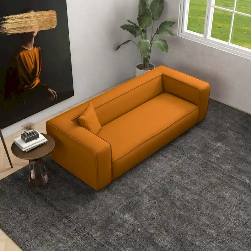 Canapé Belinda style Mid-Century Modern, canapé de salon en bouclette française