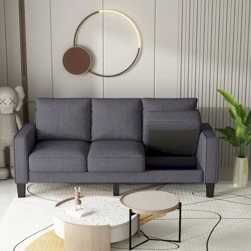 Canapé moderne en tissu beige pour salon