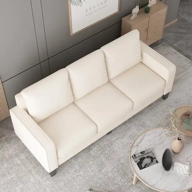 Canapé moderne en tissu beige pour salon